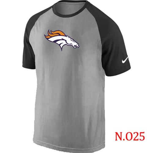 Nike Denver Broncos Ash Tri Big Play Raglan NFL T-Shirt Grey/Black